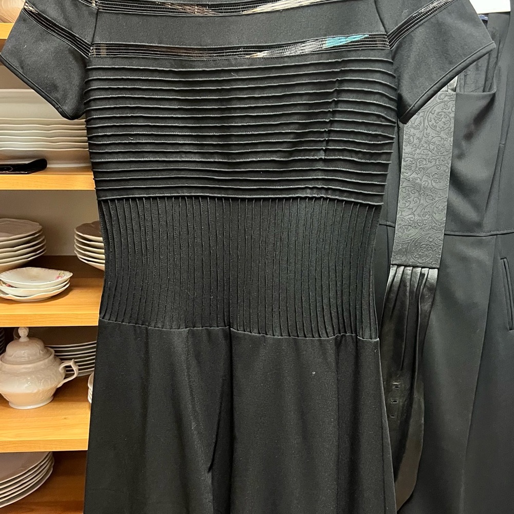 Elegant Black Pleated Dress